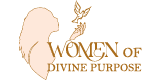 Logo with a woman's silhouette, butterfly, and text 'Women of Divine Purpose'.